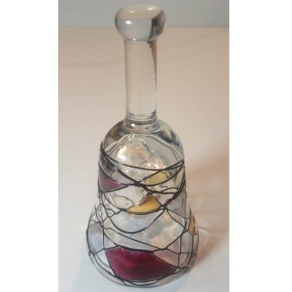 Vintage 1980's Handheld Bell  -  Calypso Mosiac Pattern - Picture 1 of 4